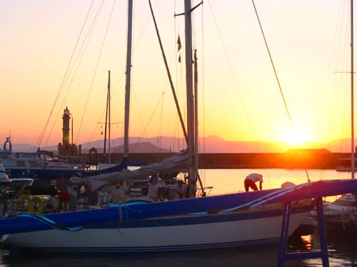 Sunset over Chania.