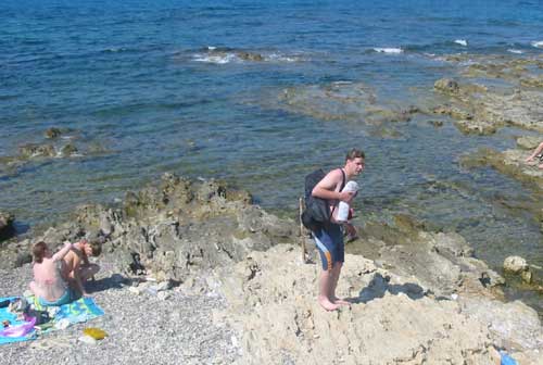 Contemplating the rockpools in Chersonisos