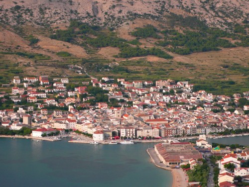 Pag town from above