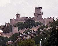 The fortresses at the top of the hill in San Marino