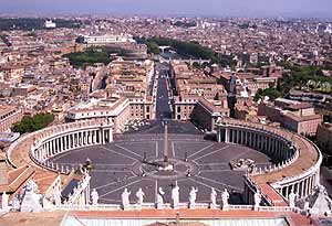 The view over St Peters Square, Vatican City