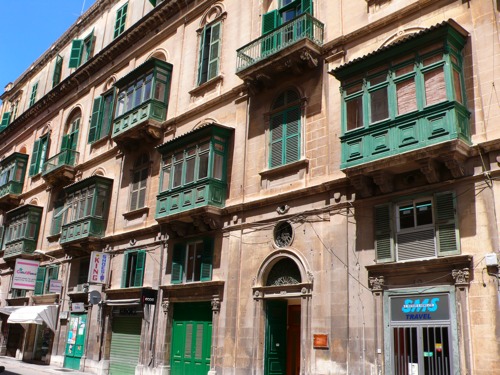 Balconies in Valetta streets