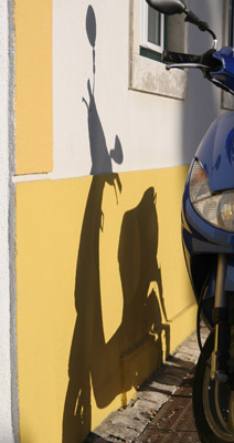 Shadow of a scooter