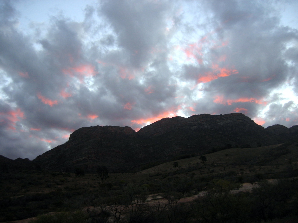 Sunset over Arkaroo Rock, Flinders Range, South Australia