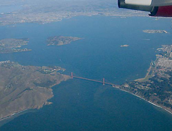 Flying over San Francisco Bay