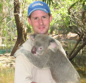 Ian holding koala.