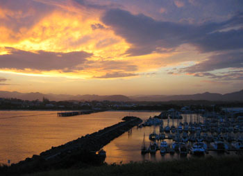 Coff's Harbour as viewed from Muttonbird Island.