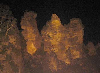 Three Sisters at Night, Katoomba.