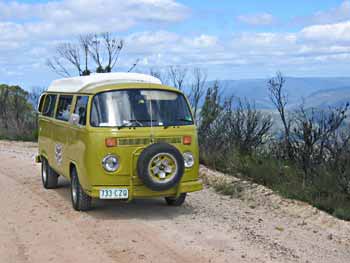 Ethel makes her way along the dirt track on Shipley Plateau.