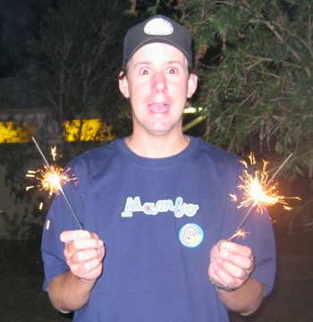 Ian playing with sparklers!