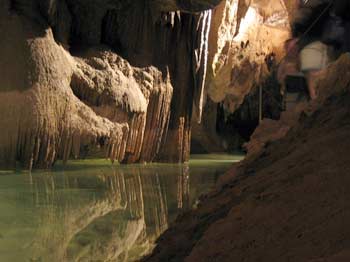 The underground river, with its perfectly clean, crystal-clear water.