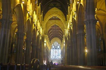 Looking up the aisle, St Mary's Cathedral