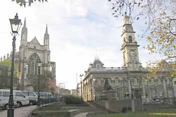 St Pauls Cathedral and Dunedin Town Hall.