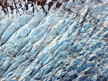 Fox Glacier patterns from above