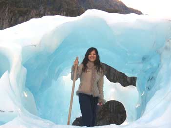 Manda in an ice cave
