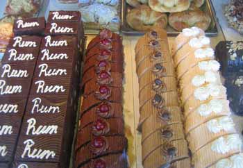 Cakes in an Acland Street cake shop.