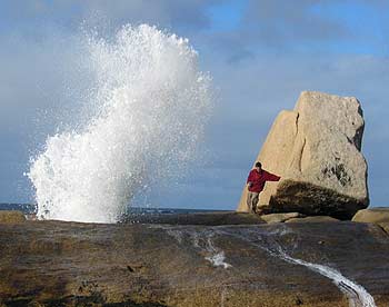 Ian standing by the Blowhole.