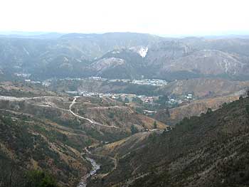 Barren-looking Queenstown - the result of years of mining.