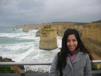 Manda in front of the 12 Apostles. 