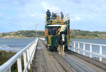 The horse tram from Victor Harbor to Granite Island.
