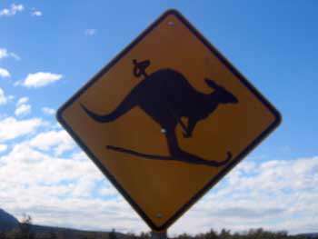 An adapted Aussie road sign.