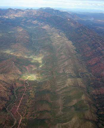 Wilpena Pound from the air.