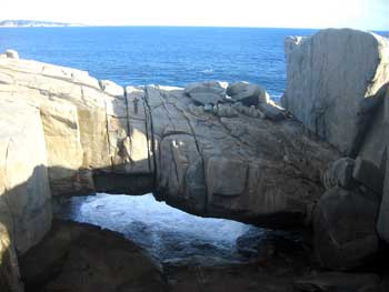 Ian on the natural bridge, Albany.