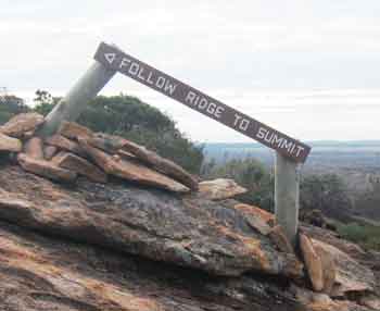 Sign to summit of Frenchman's Peak