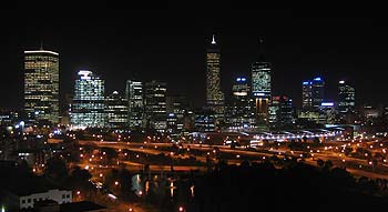 Perth CBD by night