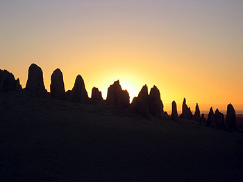 Silhouette of The Pinnacles. 