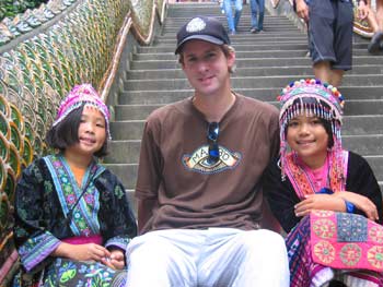 Ian and Thai kiddies in traditional dress