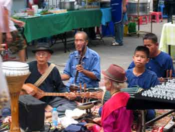 The old folk jamming in the market place