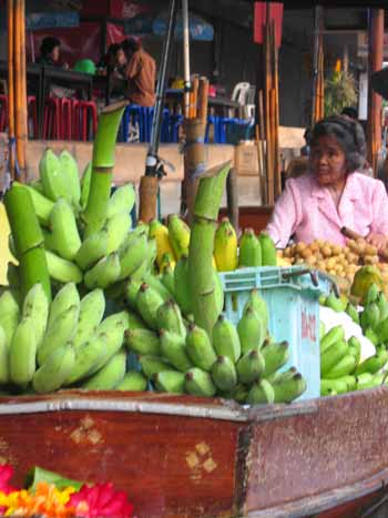 Lady selling bananas.