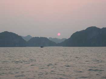 Sunset on Halong Bay.