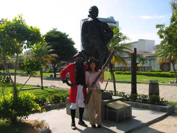 Manda with town crier.