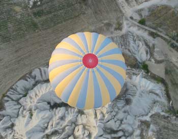 Looking down at the other balloon in our party of two