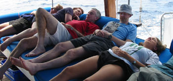 Crashed out on the gulet boat