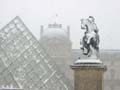 The Louvre mus in snowy weather